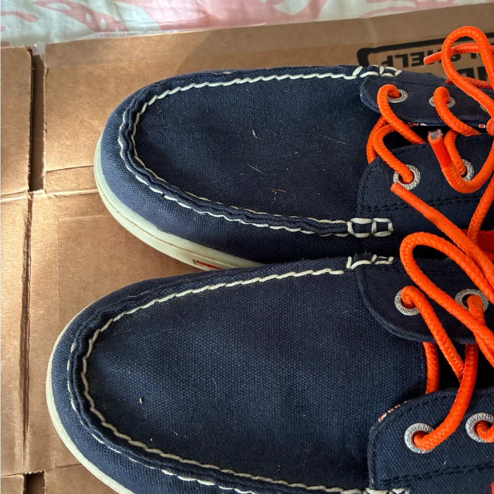 Eastland Navy and Orange Slip-On Loafers - Picture 4 of 10